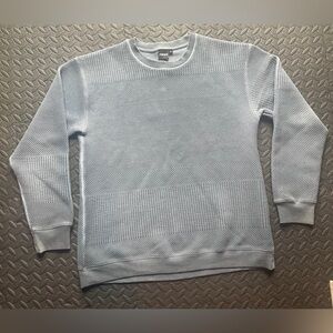 Mono B Ribbed Faded Blue Gray Crewneck Sweater